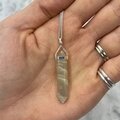 Moonstone & Silver Double Terminated Point Pendant  ~37mm