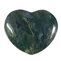 Moss Agate Crystal Heart ~45mm