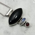 Multi Gemstone 925 Silver Pendant ~22mm