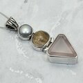 Multi Gemstone 925 Silver Pendant ~43mm
