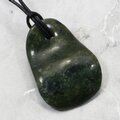 Nephrite Jade Pendant & Wax Cotton Cord ~38mm