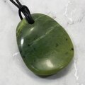 Nephrite Jade Pendant & Wax Cotton Cord ~43mm