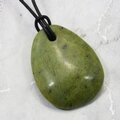 Nephrite Jade Pendant & Wax Cotton Cord ~44mm