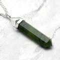 New Jade & Silver Double Terminated Point Pendant 35mm