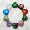 New Jade Mini Crystal Heart - 25mm