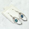 Opal 925 Silver Oval Drop Earrings ~32mm