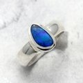 Opal & Silver Ring ~ 6 US Ring Size , L-0.5 UK Ring Size