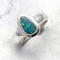 Opal & Silver Ring ~ 7.5 US Ring Size , P UK Ring Size