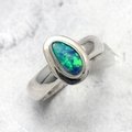 Opal & Silver Ring ~ 7 US Ring Size , O UK Ring Size