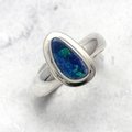 Opal & Silver Ring ~ 8 US Ring Size , Q UK Ring Size