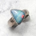 Opal & Silver Ring ~ 8 US Ring Size , Q UK Ring Size