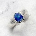 Opal & Silver Ring ~ 9 US Ring Size , S UK Ring Size