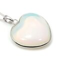 Opalite Silver Rim Heart Pendant ~30mm