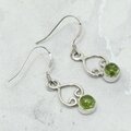 Ornate Peridot 925 Silver Drop Earrings ~22mm
