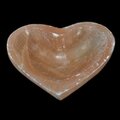Peach Selenite Heart Bowl ~95mm