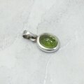 Peridot 925 Silver Oval Pendant ~11mm