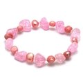Pink Crackle Quartz & Freshwater Pearl  Bracelet