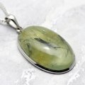 Prehnite and Epidote in Silver Pendant ~37mm