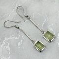 Prehnite Drop 925 Silver Drop Earrings ~ 57mm