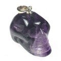 Purple Fluorite Crystal Skull Pendant ~ 22mm