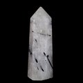 Quartz Polished Tourmalinated Faceted Point  ~8.4cm