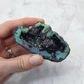 Rainbow Aura Quartz Geode ~82x43mm