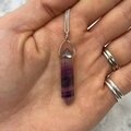 Rainbow Fluorite & Silver Double Terminated Point Pendant ~35mm