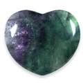 Rainbow Fluorite Crystal Heart ~45mm