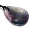 Rainbow Fluorite Pendant & Cord ~42mm