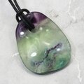 Rainbow Fluorite Pendant & Wax Cotton Cord ~45mm