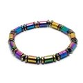 Rainbow Magnetic Hematite Crystal Bracelet - Barrels & Discs