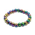Rainbow Magnetic Hematite Crystal Bracelet - Round Bead