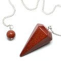 Red Goldstone Crystal Pendulum