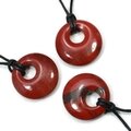 Red Jasper Agogo Donut Necklace & Velvet Pouch