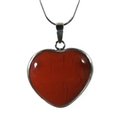 Red Jasper Silver Rim Heart Pendant