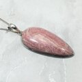 Rhodochrosite 925 Silver Teardrop Pendant ~46mm