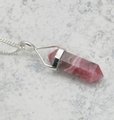Rhodochrosite & Silver Double Terminating Point Pendant ~24mm