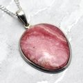 Rhodochrosite & Silver Pendant - Freeform 33mm