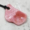 Rhodochrosite Pendant & Wax Cotton Cord ~43x27mm