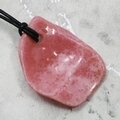 Rhodochrosite Pendant & Wax Cotton Cord ~43x33mm