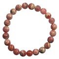 Rhodochrosite Round Bead Bracelet