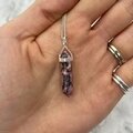 Rhodonite Double Terminating Point 925 Silver Pendant - 30mm