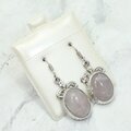 Rose Quartz 925 Silver Ornate Drop Earrings ~25mm