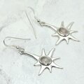 Rose Quartz 925 Silver Sun Drop Earrings ~35mm