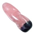 Rose Quartz & Rainbow Fluorite Spiral Massage Wand ~90 x 28mm