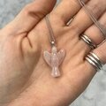 Rose Quartz Angel Pendant - 25mm