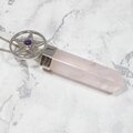 Rose Quartz Point & Amethyst 925 Silver Star Pendant  ~62mm