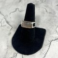 Rose Quartz Rectangle 925 Sterling Silver Ring~9.5 US / S 3/4 UK