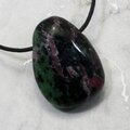 Ruby Zoisite Pendant & Wax Cotton Cord ~37mm