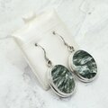 Seraphinite 925 Silver Oval Drop Earrings ~28mm